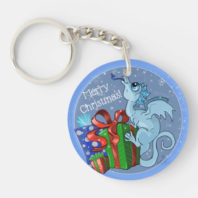 lil' Dragon Snowflake Keychain (Front)