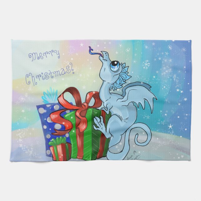 lil' Dragon Snowflake Kitchen Towel (Horizontal)