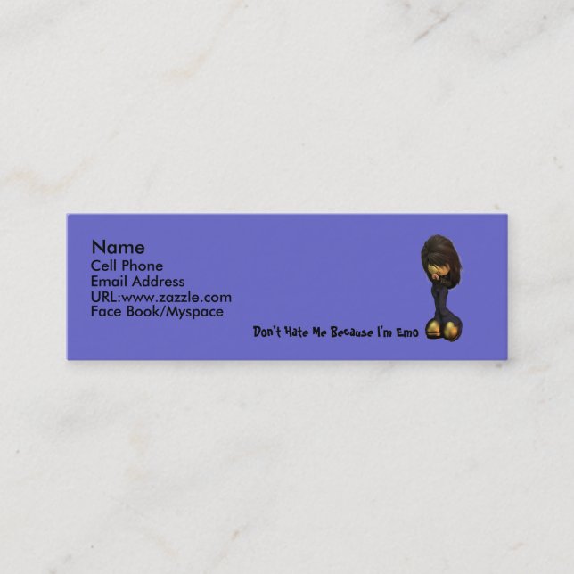 Lil Emo Girl Profile Card (Front)