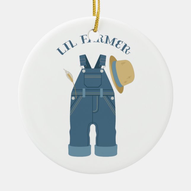 Lil Farmer Ceramic Ornament (Front)
