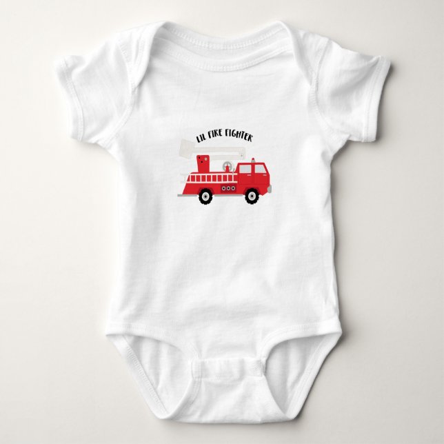 Lil Fire Fighter Baby Bodysuit (Front)