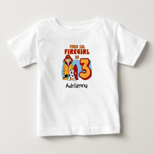 Lil Firegirl 3rd Birthday Baby T_Shirt