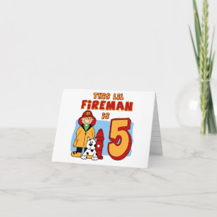 Lil Fireman 5th Birthday Invitation