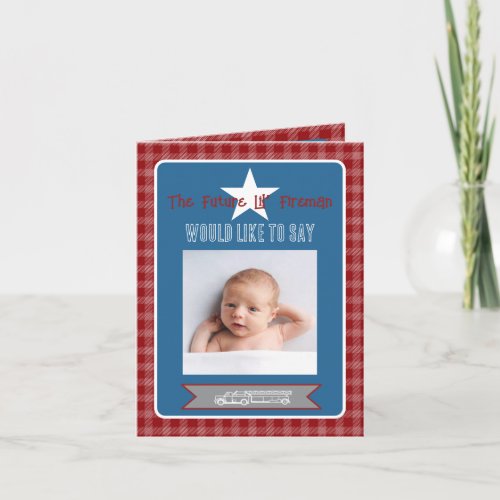 Lil’ Fireman Folded Thank You Invitation