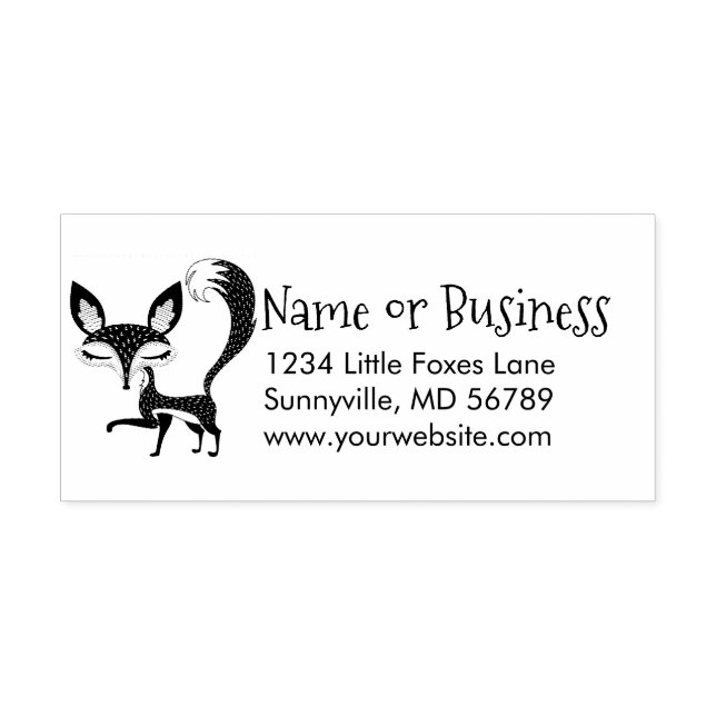 Lil Fox Custom Address Self Inking Stamp (Design)