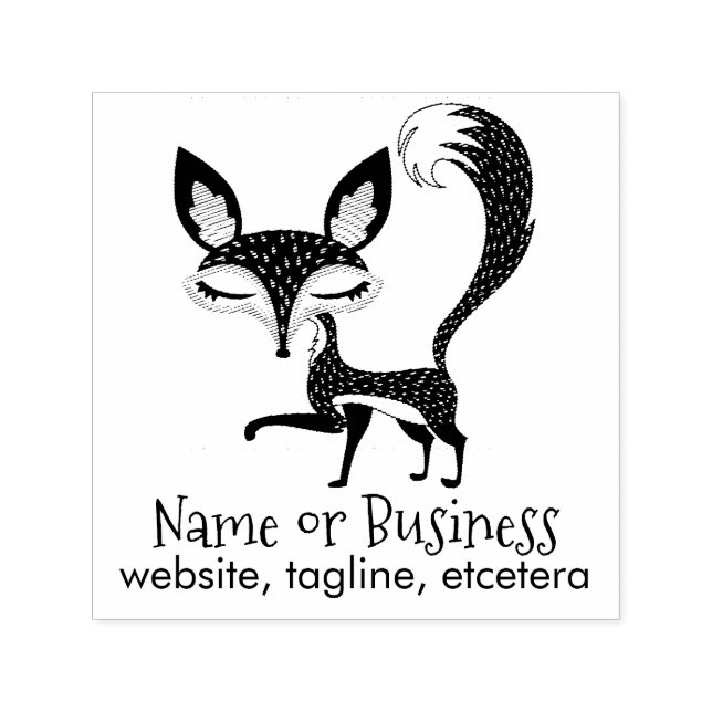 Lil Fox Personalized Text Self Inking Stamp (Design)