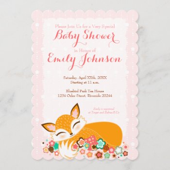 Lil Foxie Cub - Custom Baby Shower Invitations by creativetaylor at Zazzle