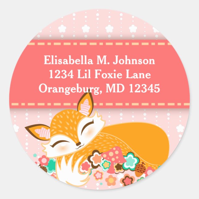 Lil Foxie Cub - Custom Return Address Stickers (Front)