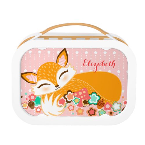 Lil Foxie Cub Cute Custom Sleepy Fox Lunch Box