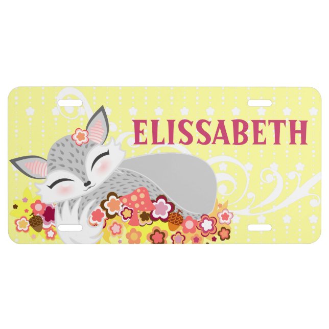 Lil Foxie Cub - Cute Custom Vanity Plate (Front)