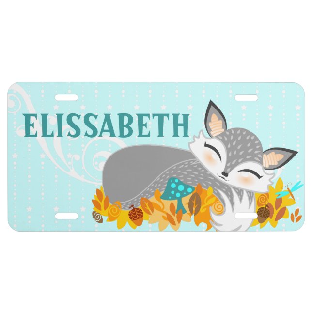 Lil Foxie Cub - Cute Custom Vanity Plate (Front)