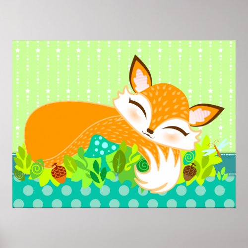 Lil Foxie Cub _ Cute Fox Wall Poster