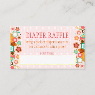 Lil Foxie Cub - Diaper Raffle Ticket Enclosure Card