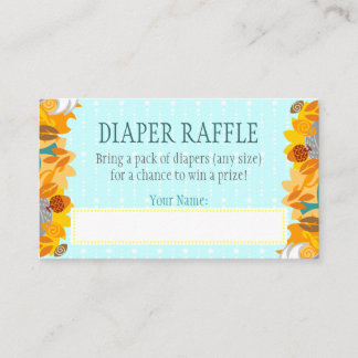 Lil Foxie Cub - Diaper Raffle Ticket Enclosure Card