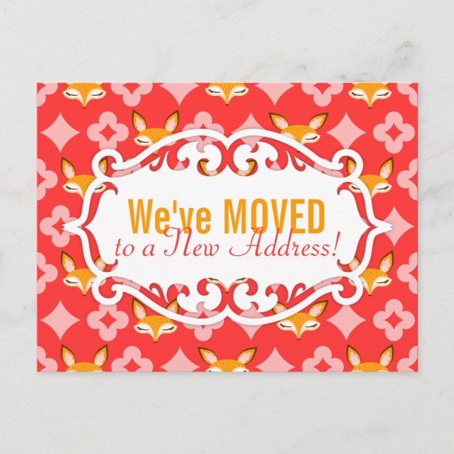 Lil Foxie - Cute Foxes Custom Moving / Moved Cards (Front)