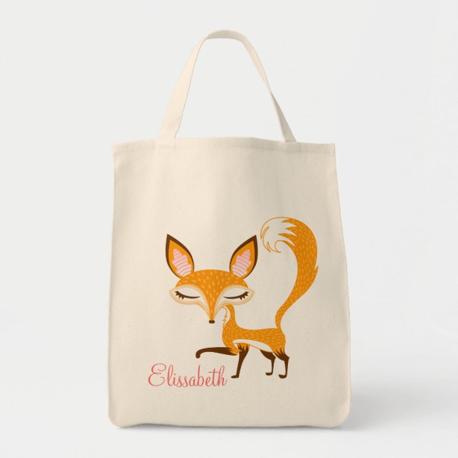 Lil Foxie - Cute Girly Fox - Custom Tote Bag (Front)
