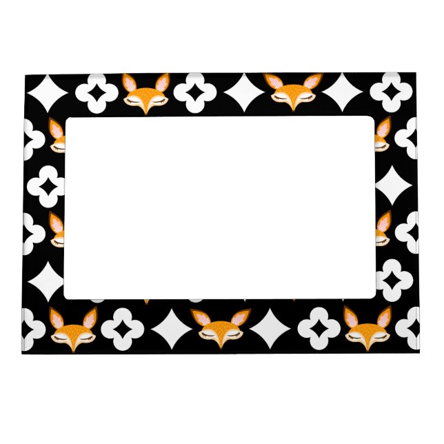 Lil Foxie - Cute Girly Fox Pattern Magnetic Frame (Front)