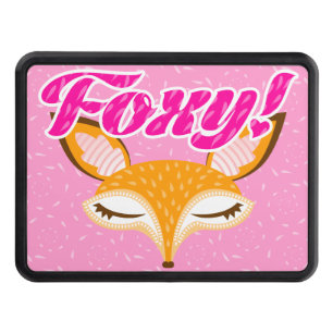 Lil Foxie - Cute Pink "Foxy!" Girly Trailer Hitch Cover
