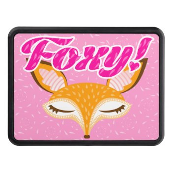 Lil Foxie - Cute Pink "foxy!" Girly Trailer Hitch Trailer Hitch Cover by creativetaylor at Zazzle