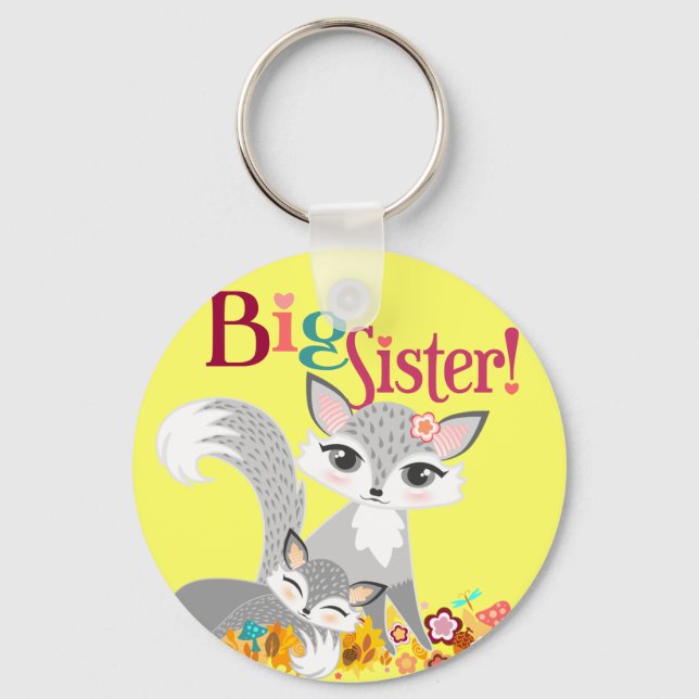 Lil Foxies Big Sister Keychain (Front)