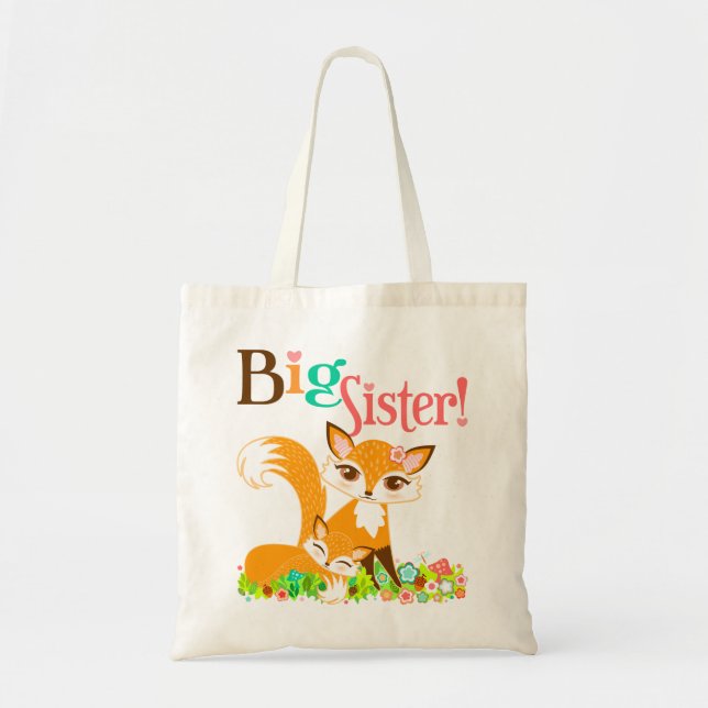 Lil Foxies Big Sister Tote Bag (Front)