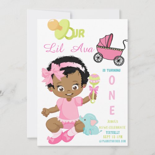 Lil Girl Birthday Invitation Card