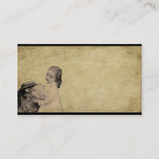 Customizable lil girl &amp; lil lamb- prim biz cards business cards
