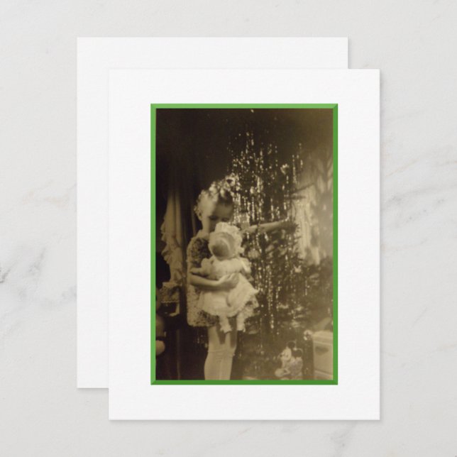 Lil Girl With Doll Christmas Card (Front/Back)
