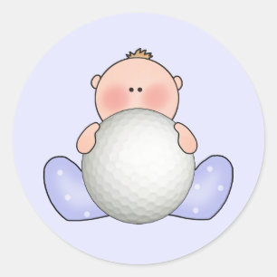 Lil Golf Baby Boy Classic Round Sticker