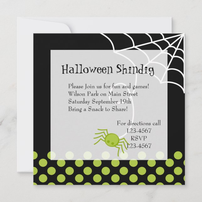 Lil' Green Spider Invitation (Front)