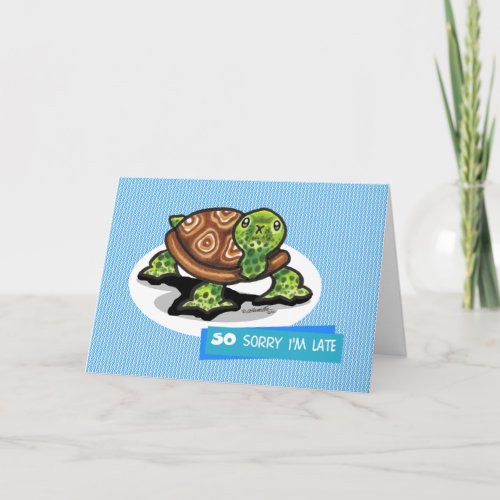 Lil Green Turtle Belated Birthday Card