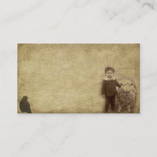 Customizable Lil' Guy &amp; His Sheep- Prim Biz Cards Business Card Template