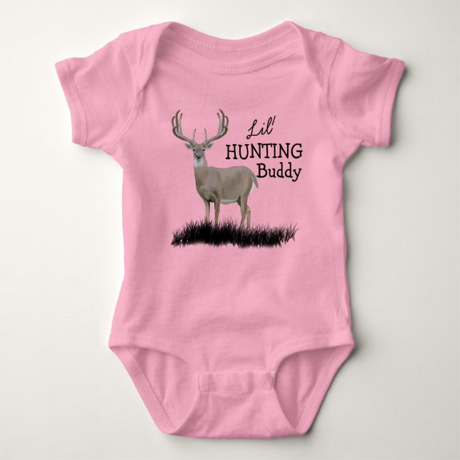 Lil Hunting Buddy Buck Baby Bodysuit (Front)