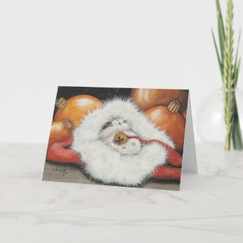 Lil' Jingle Hamster Hat Holiday Card by AmyLynBihrle at Zazzle