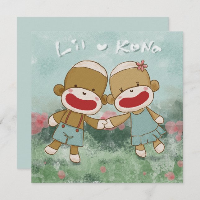 Lil & Kona Holding Hands Thank You Card (Front/Back)