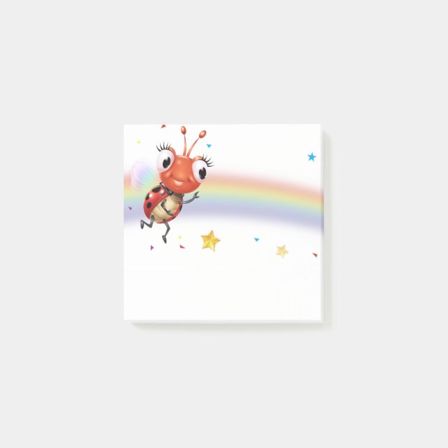 Lil Ladybug Rainbow square note block (Front)