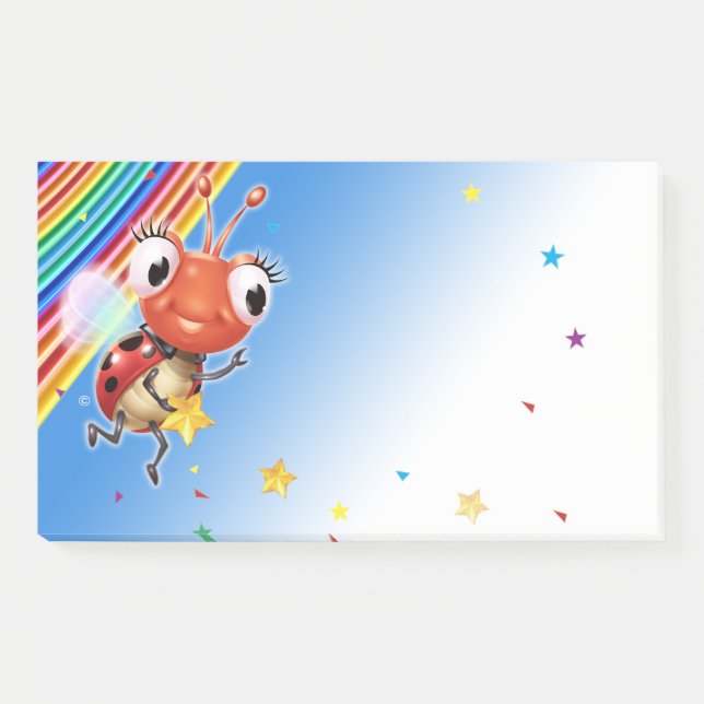Lil Ladybug rainbow stars wide note block (Front)