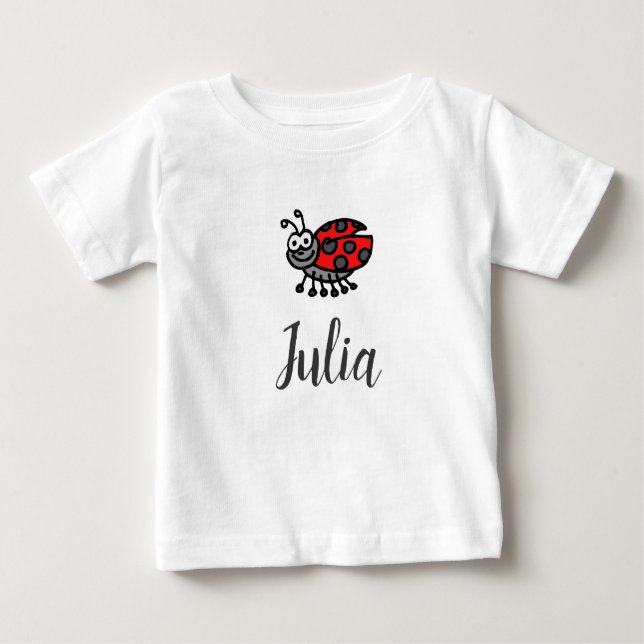 Lil' Ladybug "Your child's name here" personalized Baby T-Shirt (Front)