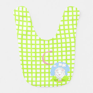 Lil' Lamb Green Check Baby Bib