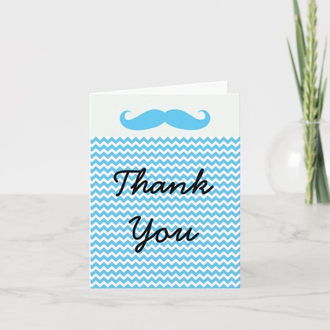 Lil LIttle Man Mustache Thank you card (Front)