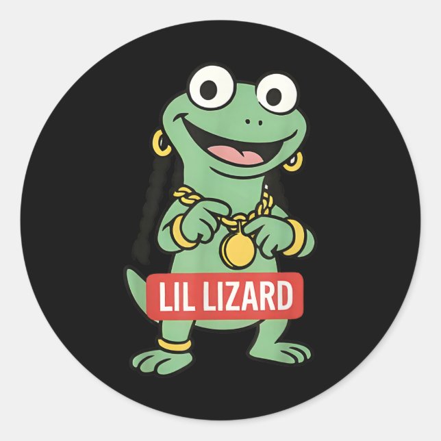 Lil Lizard Funny Lizard Trending Meme  Classic Round Sticker (Front)