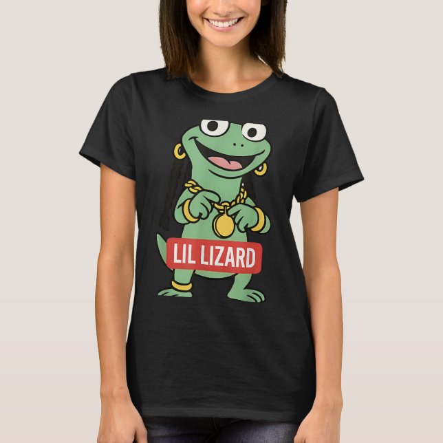 Lil Lizard Funny Lizard Trending Meme  T-Shirt (Front)