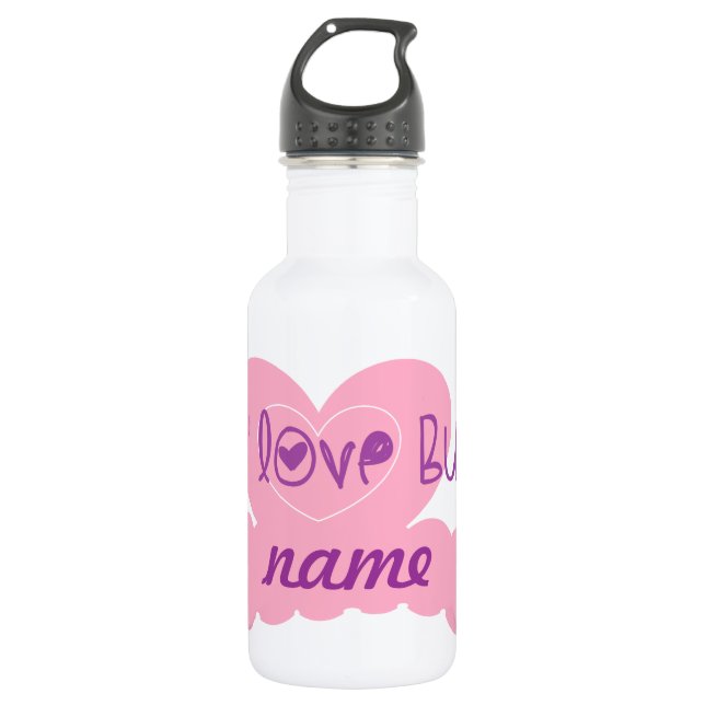 Lil love bug: customize w/name water bottle (Front)