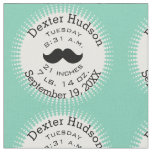 Lil&#39; Man Black Mustache Birth Record Stats Fabric