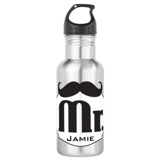 Lil' Man's Mr. Mustache Stainless Steel Water Bottle
