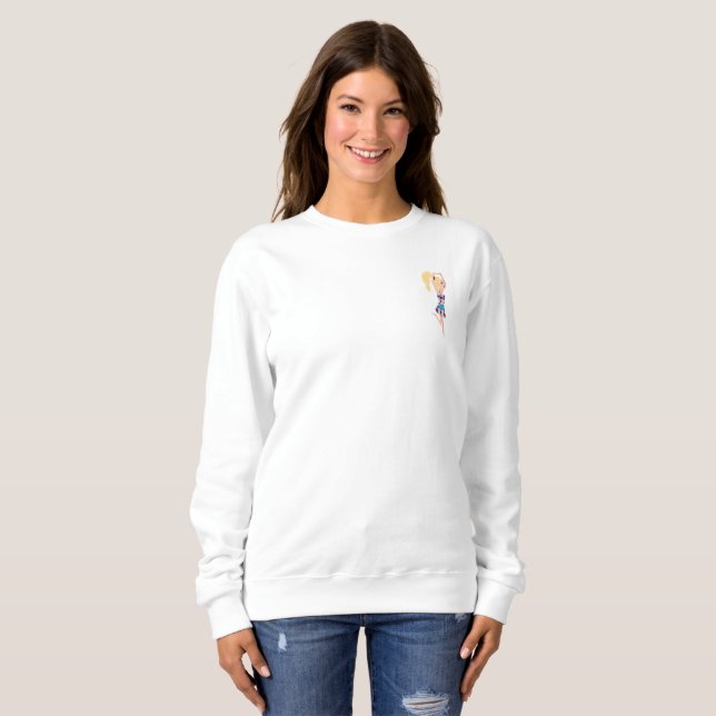 Lil Margie 2.0 Crewneck Women's Sweatshirt (White) (Front Full)