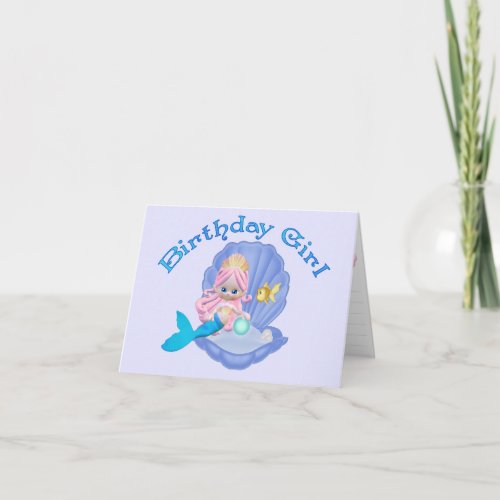 Lil Mermaid Birthday Girl  Fill_in Invitation