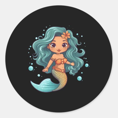 Lil Mermaid Classic Round Sticker