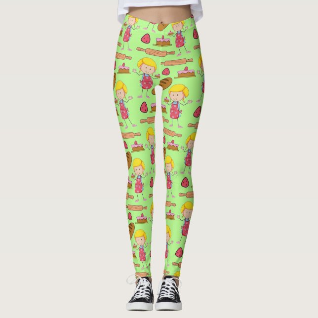 Lil Miss Baker ( Pale Green ) Leggings (Front)