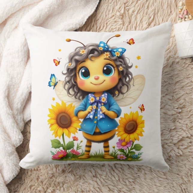 Lil miss bee throw pillow (Blanket)